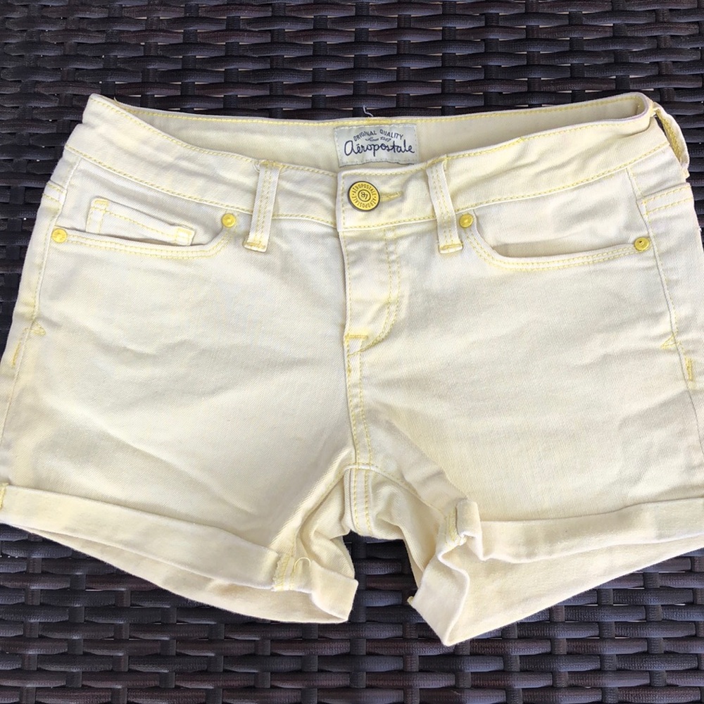 Aeropostale size 0 yellow jean shorts